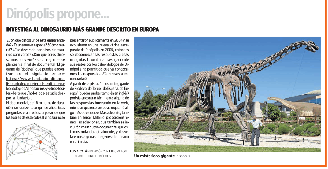 Heraldo Tercer Milenio docu Turiasaurus